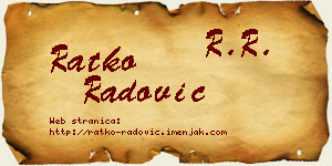 Ratko Radović vizit kartica